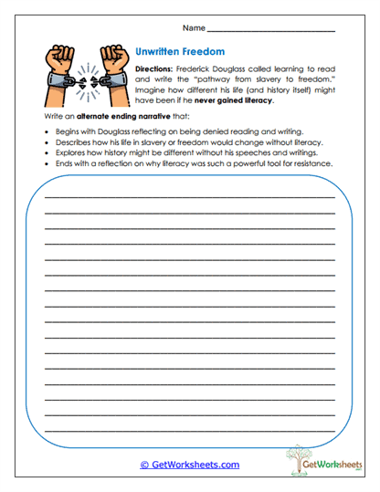 Unwritten Freedom Worksheet