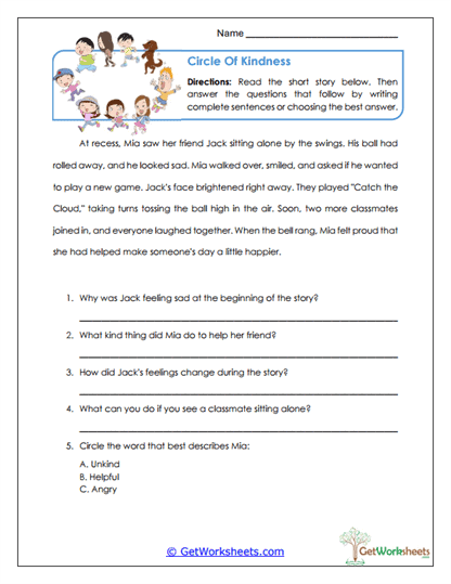 Circle of Kindness Worksheet