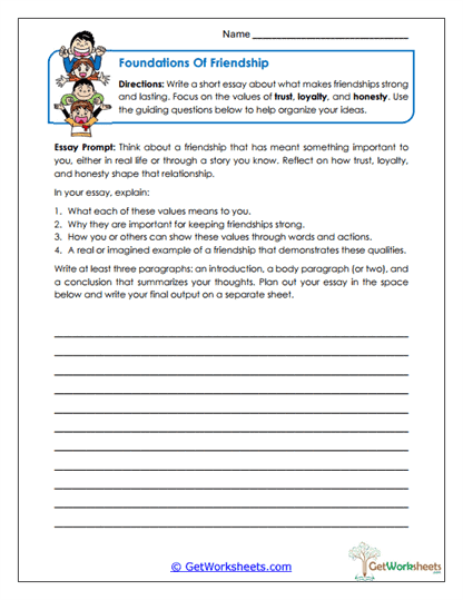 Foundations of Friendship Worksheet