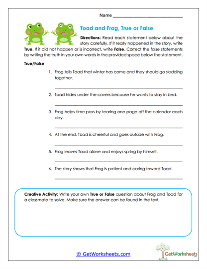 True or False Worksheet