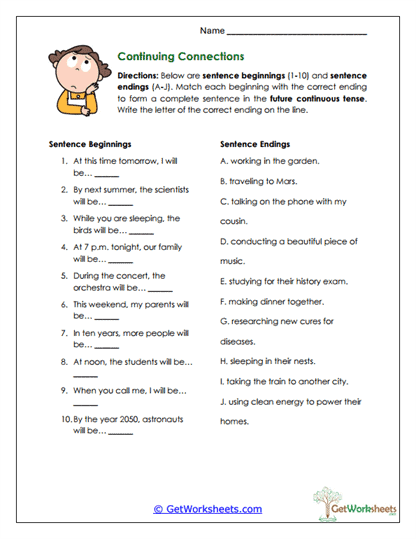 Continuing Connections Worksheet