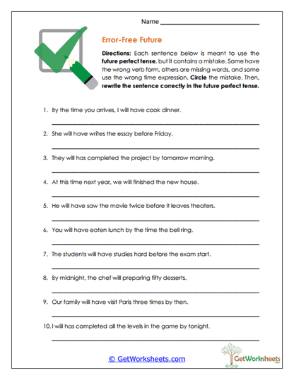 Error-Free Future Worksheet