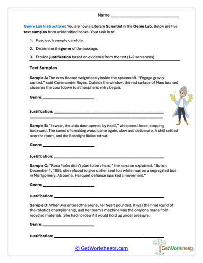 Genre Lab Investigation Worksheet