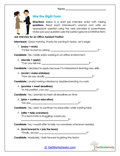Interview Form Builder Worksheet