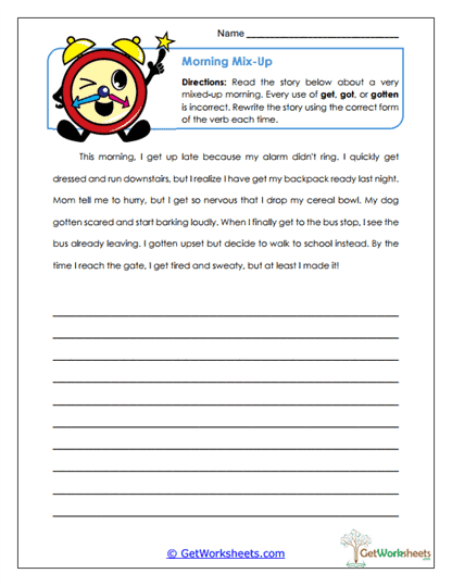 Morning Mix-Up Worksheet