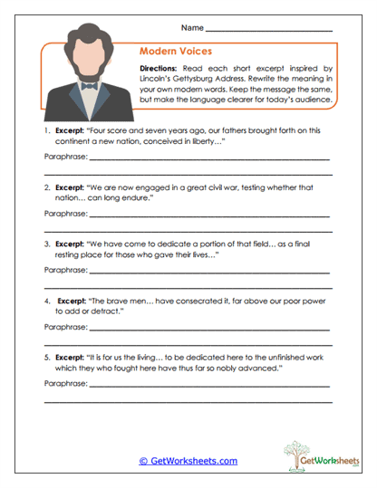 Modern Voices Worksheet
