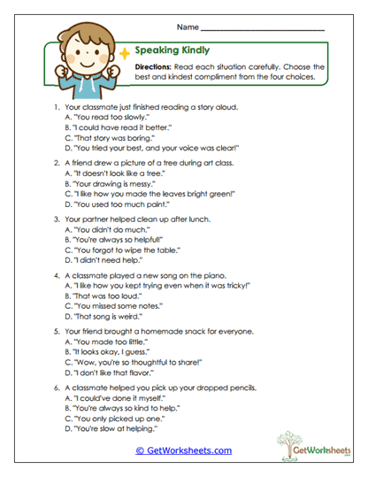 Polite Replies Worksheet