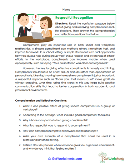 Truthful Praise Worksheet