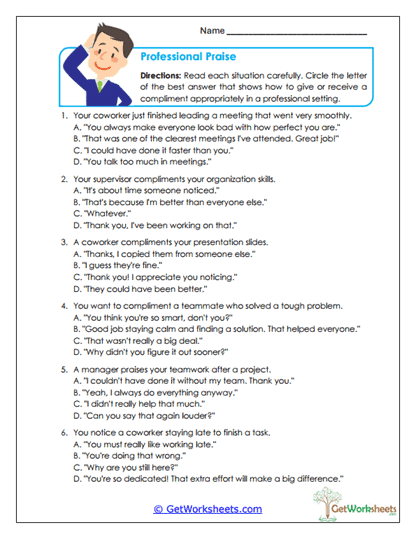 Respectful Recognition Worksheet