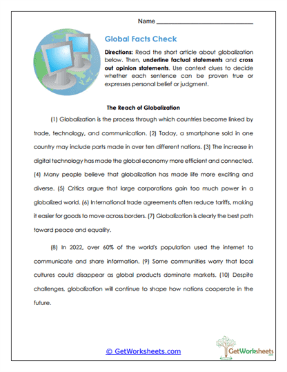 Global Facts Check Worksheet