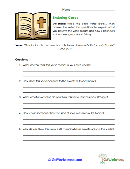 Enduring Grace Worksheet