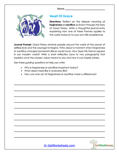 Heart of Grace Worksheet