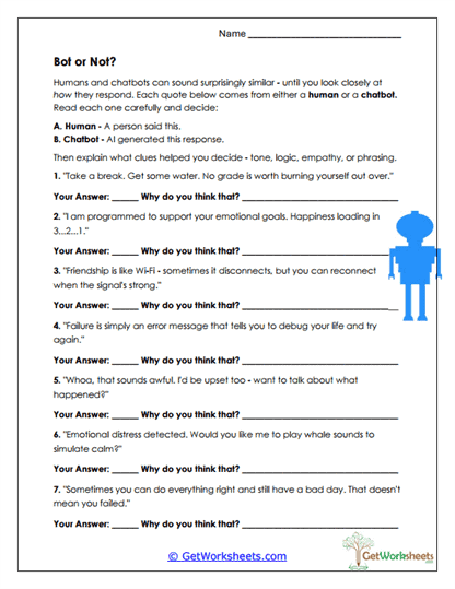 Bot or Not? Worksheet