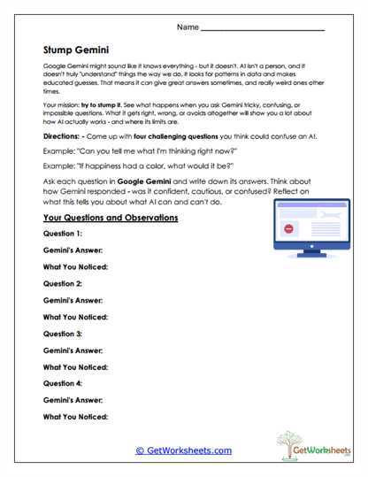 Stump Gemini Worksheet