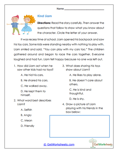 Kind Actions Worksheet