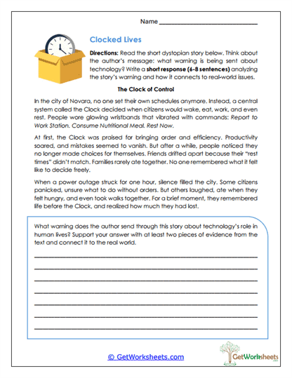 Clocked Lives Worksheet