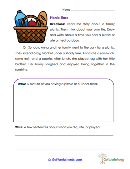 Picnic Time Worksheet