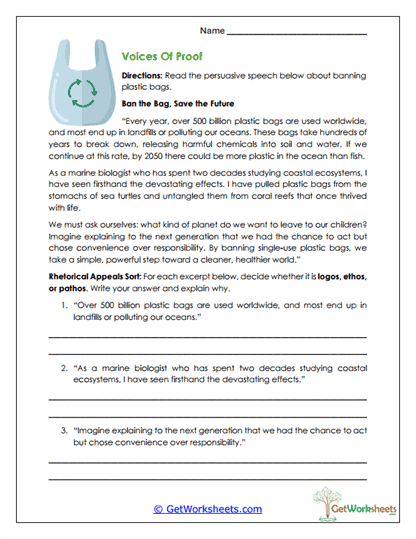 Persuasive Appeals Worksheet