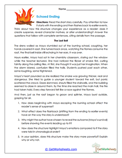 Echoed Ending Worksheet