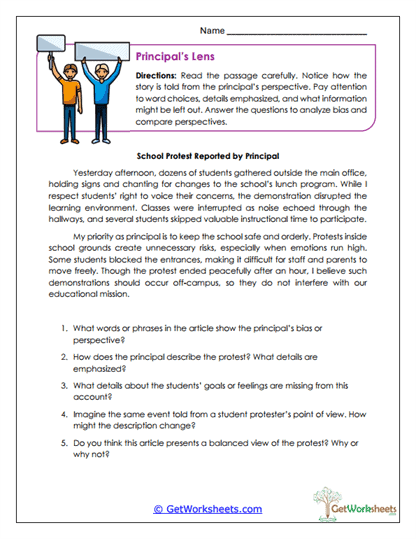 Principal's Lens Worksheet