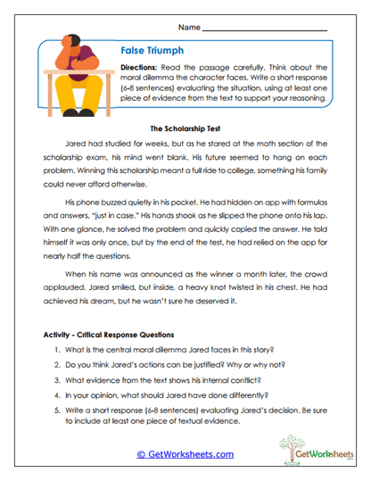 False Triumph Worksheet