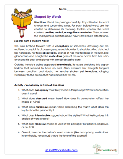 Shaped by Words Worksheet