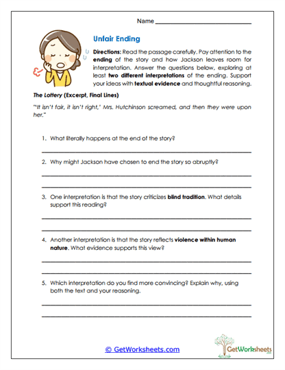 Literary Endings Worksheet