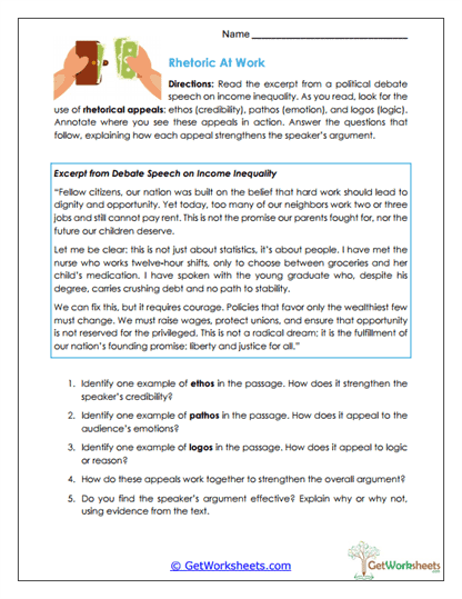 Rhetoric at Work Worksheet