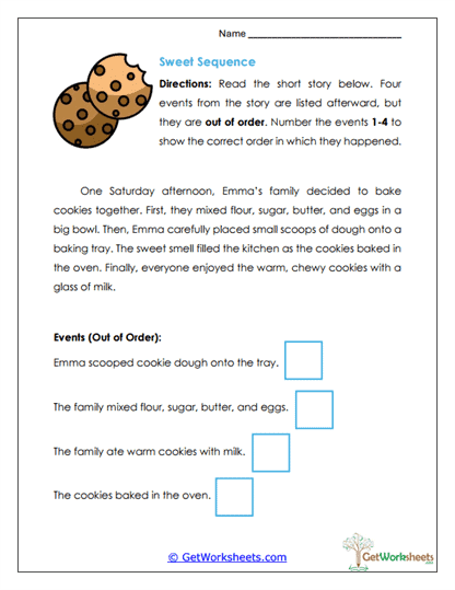Sweet Sequence Worksheet