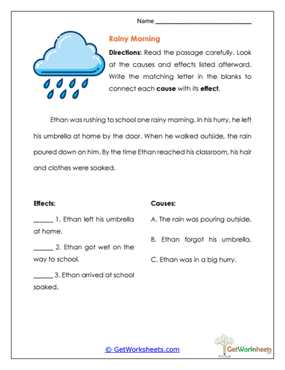 Rainy Morning Worksheet