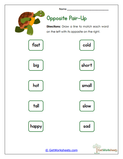 Opposites Connect Worksheet
