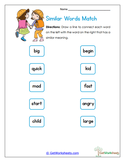 Synonym Search Worksheet