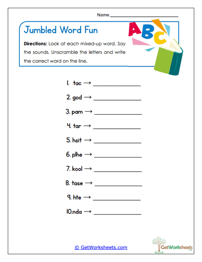 Word Scramble Fun Worksheet