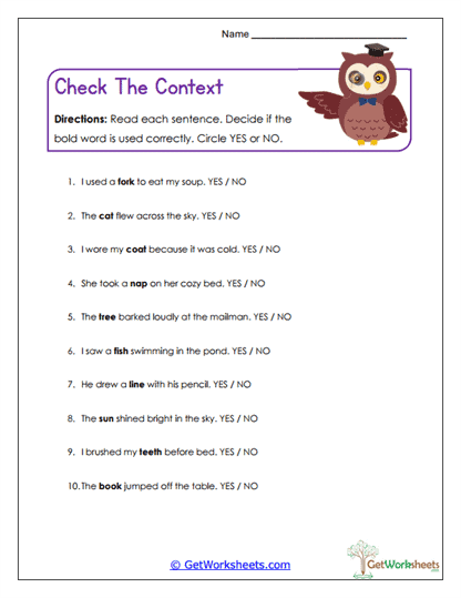 Context Check Worksheet