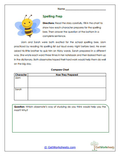 Spelling Prep Worksheet