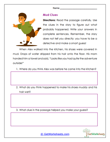 Mud Clues Worksheet
