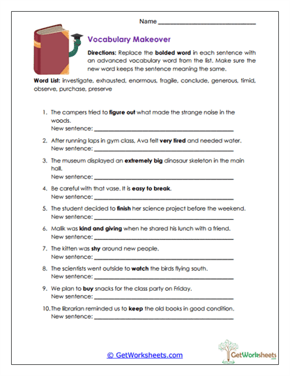 Vocabulary Makeover Worksheet