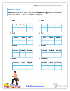 Power Ladder Worksheet - Mastering Shades of Meaning