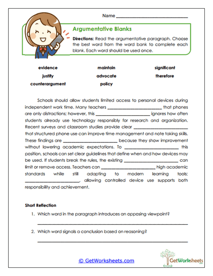 Argument Builder Worksheet