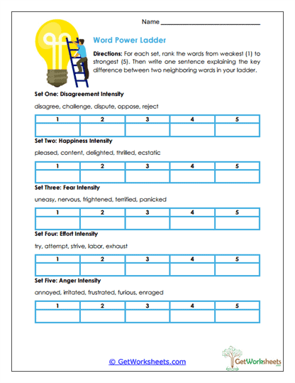 Grade 9 Vocabulary Worksheets