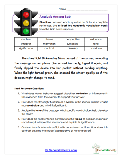 Analysis Answer Lab Worksheet