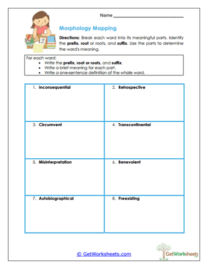 Morphology Mapping Worksheet