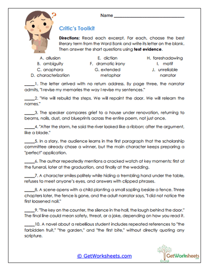 Critic's Toolkit Worksheet