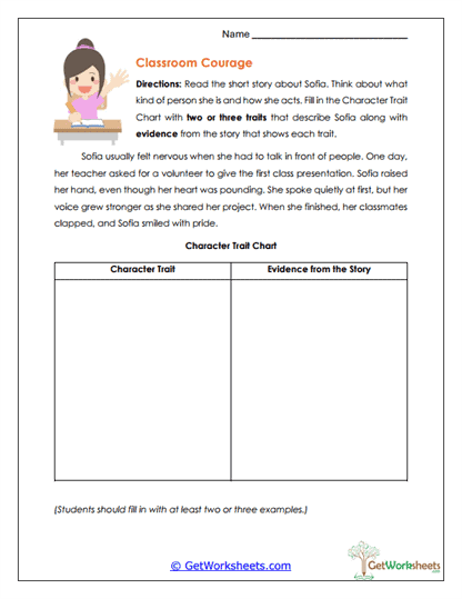 Classroom Courage Worksheet
