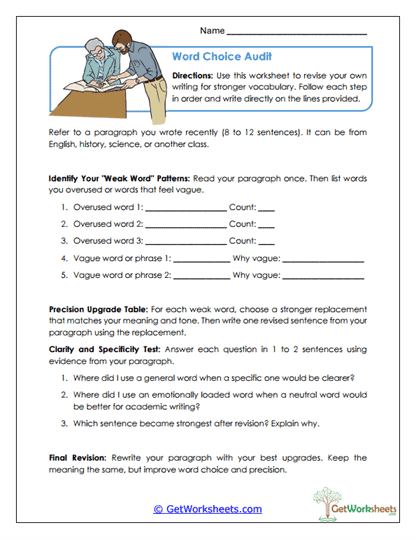 Word Choice Audit Worksheet
