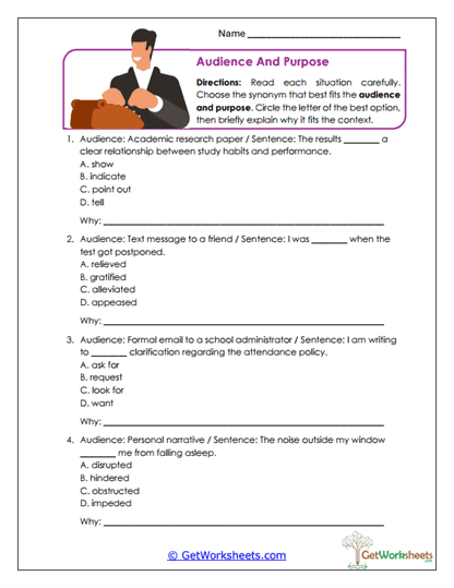 Audience and Purpose Worksheet