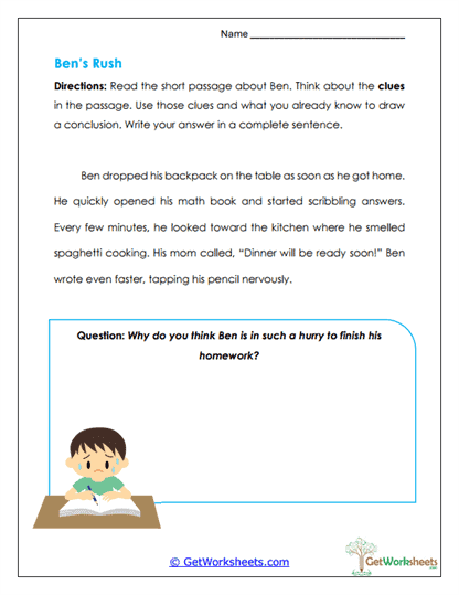 Ben's Rush Worksheet