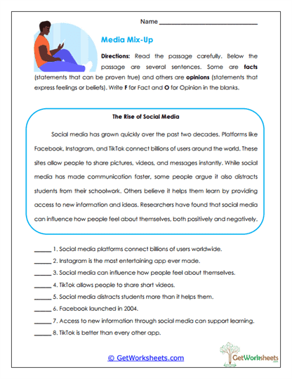 Media Mix-Up Worksheet