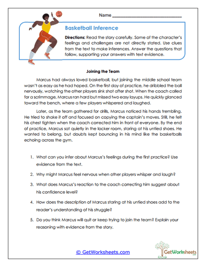 Basketball Inference Worksheet