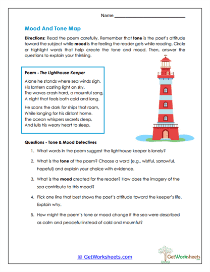 Mood and Tone Map Worksheet